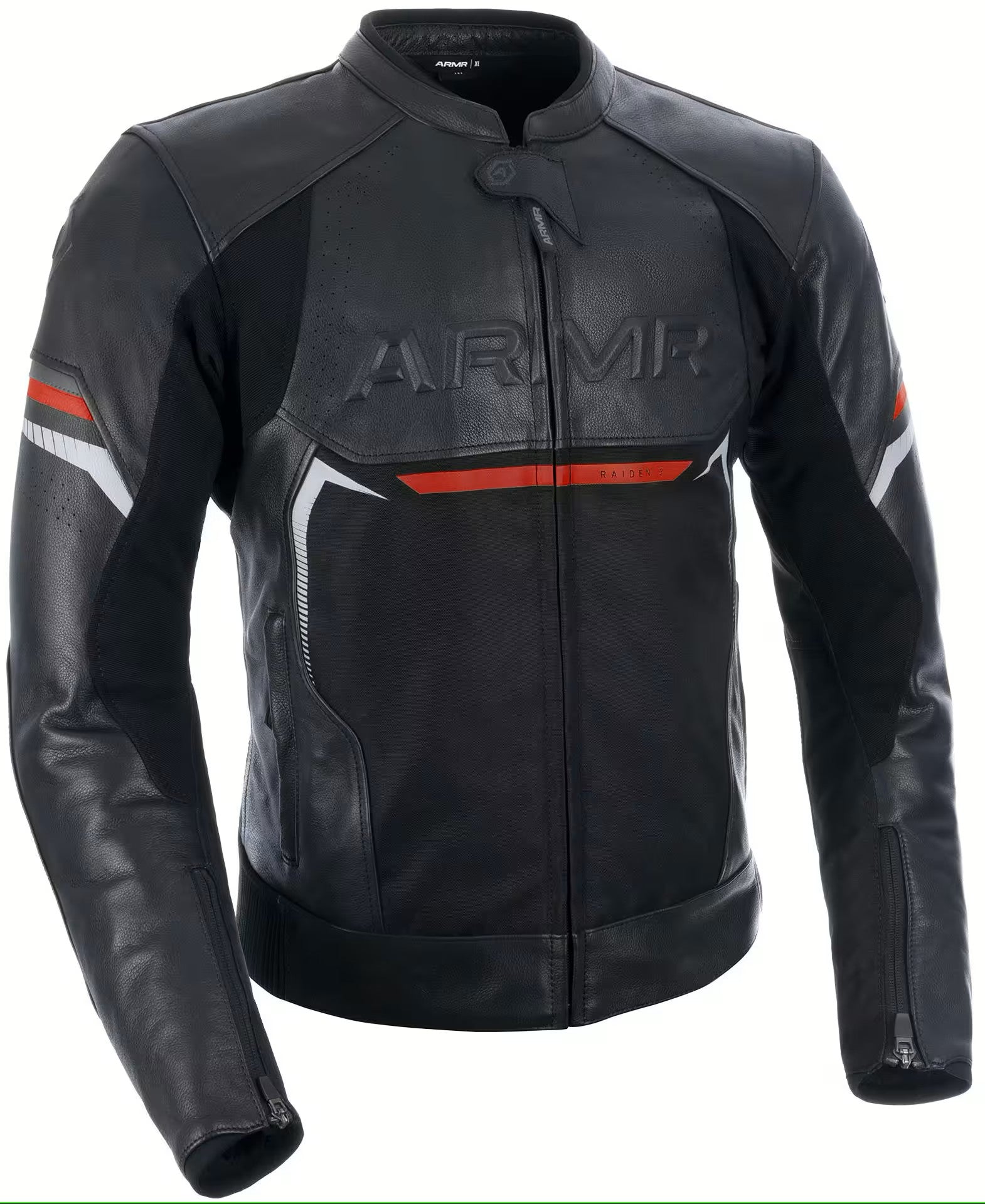 ARMR Lederjacke Raiden 3.0 Leder-Textil Schwarz Rot