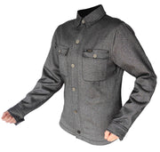 ROKKER Damen Motorradhemd Boston Rider Hemdjacke Grau