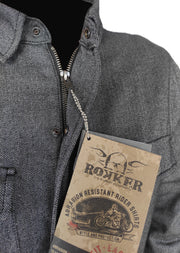 ROKKER Damen Motorradhemd Boston Rider Hemdjacke Grau