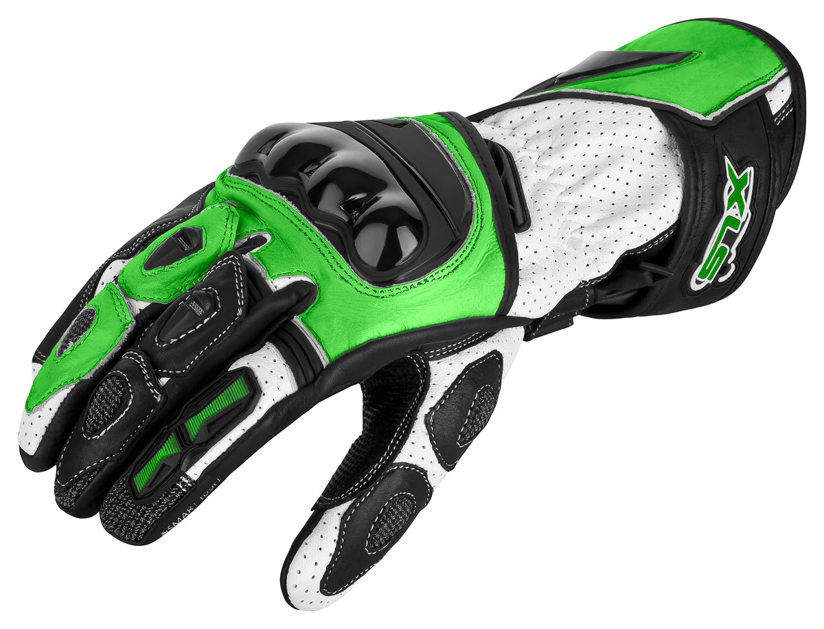 grüne fahrradhandschuhe Motorradhandschuhe von XLS Race Line Kawa Grün