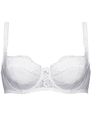 Weißer Dirndl BH Susa 8864 mit Bügel und Push-up, zeigt den bequemen, stilvollen Dessous mit gepolsterten Cups.