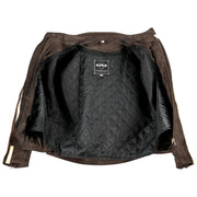 Herren Motorradjacke Vintage Braun von XLS Classic Line, aus Leder, mit klassischen Design und robustem Stil.