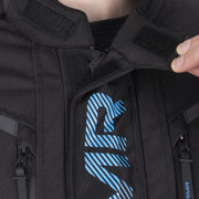 Schwarze, weiße und blaue ARMR Motorradjacke Kiso 4.0 von biker-zone-com mit Textilmaterial und robustem Design