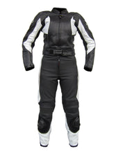 Women's leather suit two-piece black and white high-quality two-piece size 34 - 42