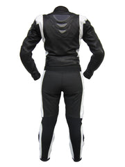 Women's leather suit two-piece black and white high-quality two-piece size 34 - 42