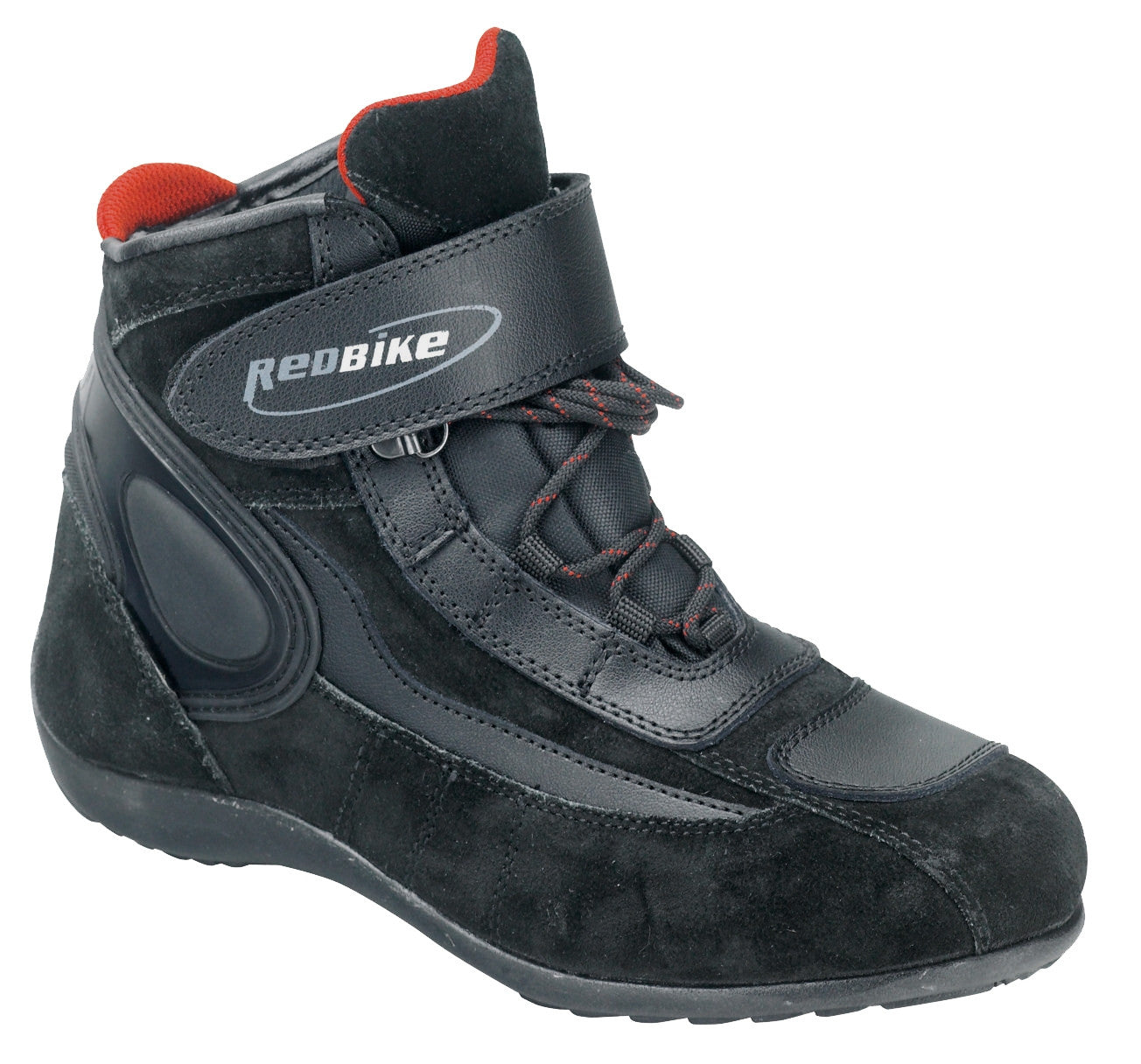 Redbike kurze Motorradboots REBELL aus Leder mit Knöchelschutz